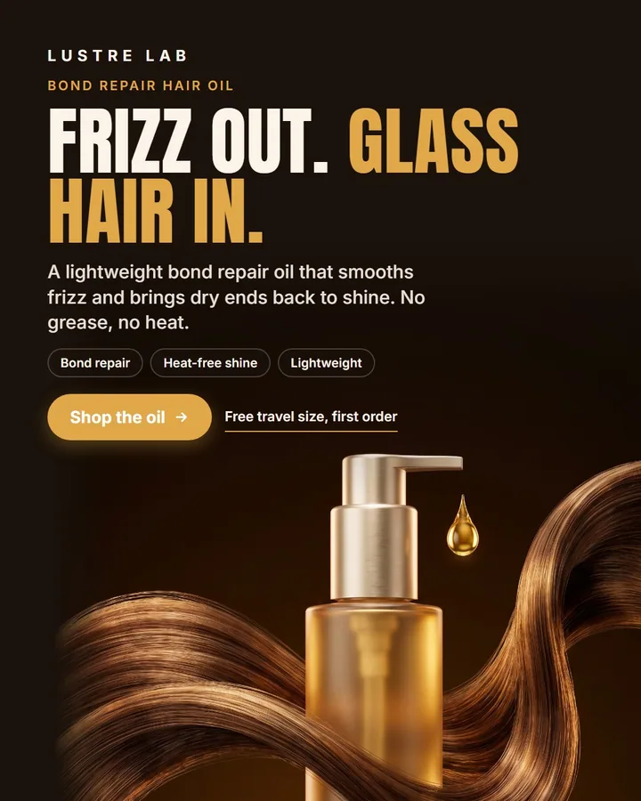 Lustre Lab static ad: Bond Repair Hair Oil