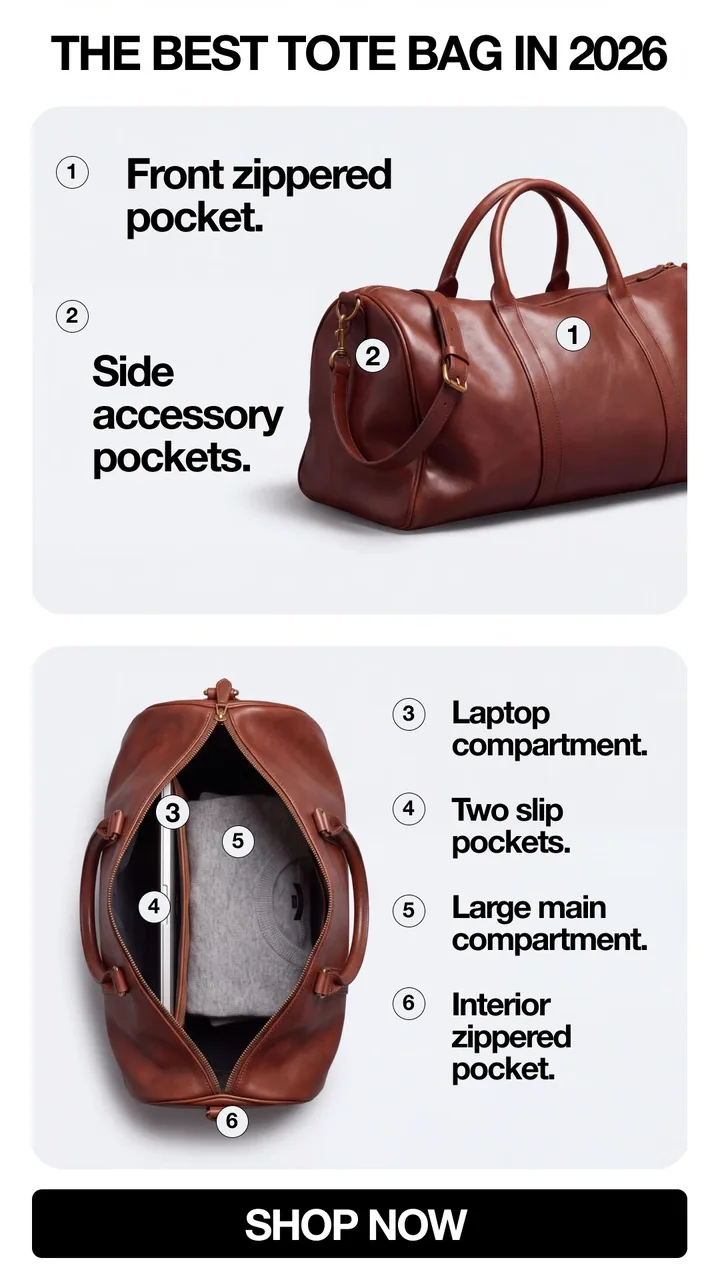 Premium Leather static ad: Leather Tote Bag