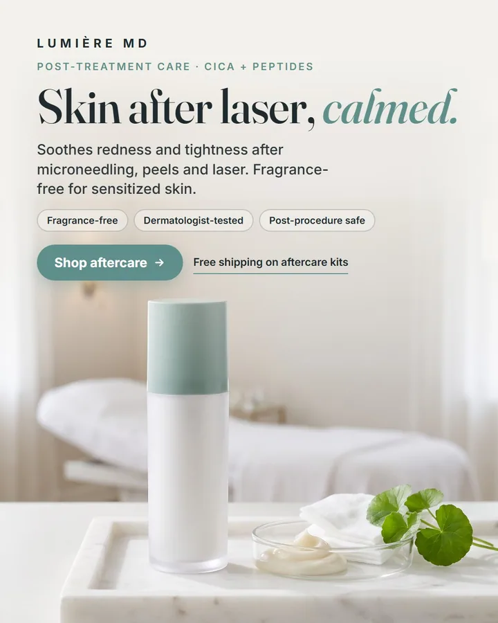 Lumière MD static ad: Post-Treatment Recovery Balm