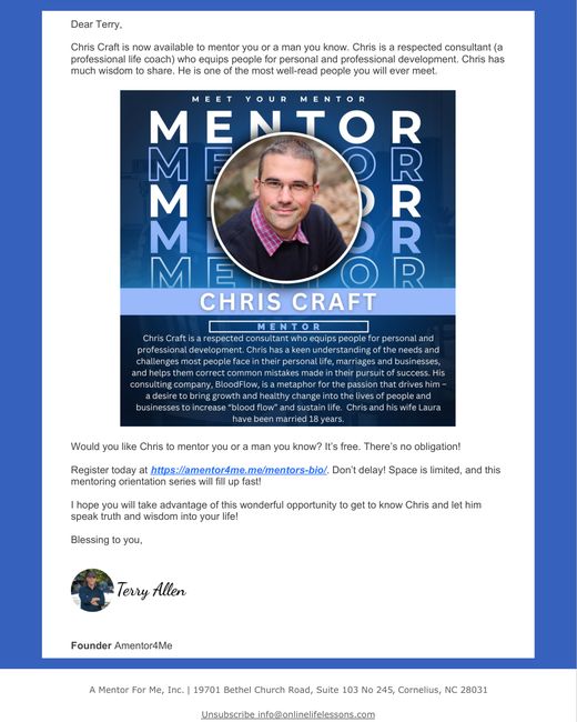 Meet your mentor: Chris Craft