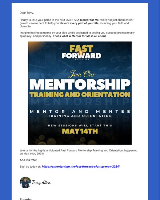 Fast Forward mentorship training and orientation