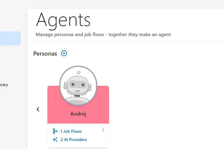 AI agent persona setup