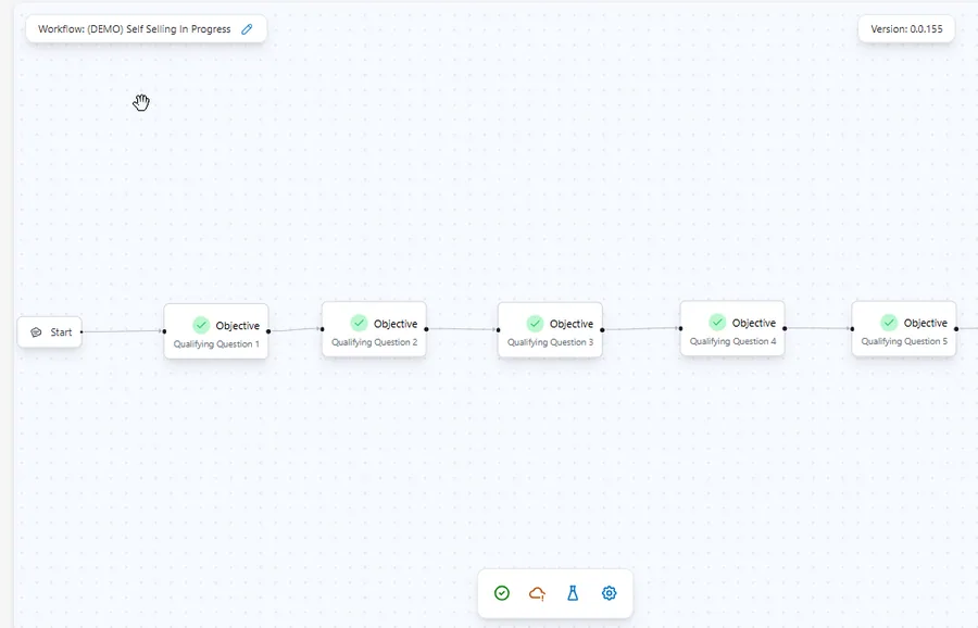 Self-selling demo bot · qualifying questions
