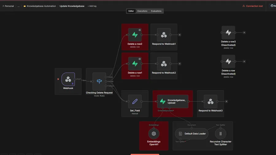 Knowledge base automation · update and re-embed documents
